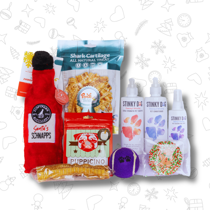 CHRISTMAS GIFT PACK FOR DOGS - Santa Schnapps (tough chewers)